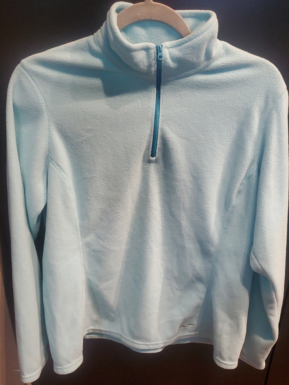 Eddie Bauer Ice Blue Quarter-Zip Fleece Pullover